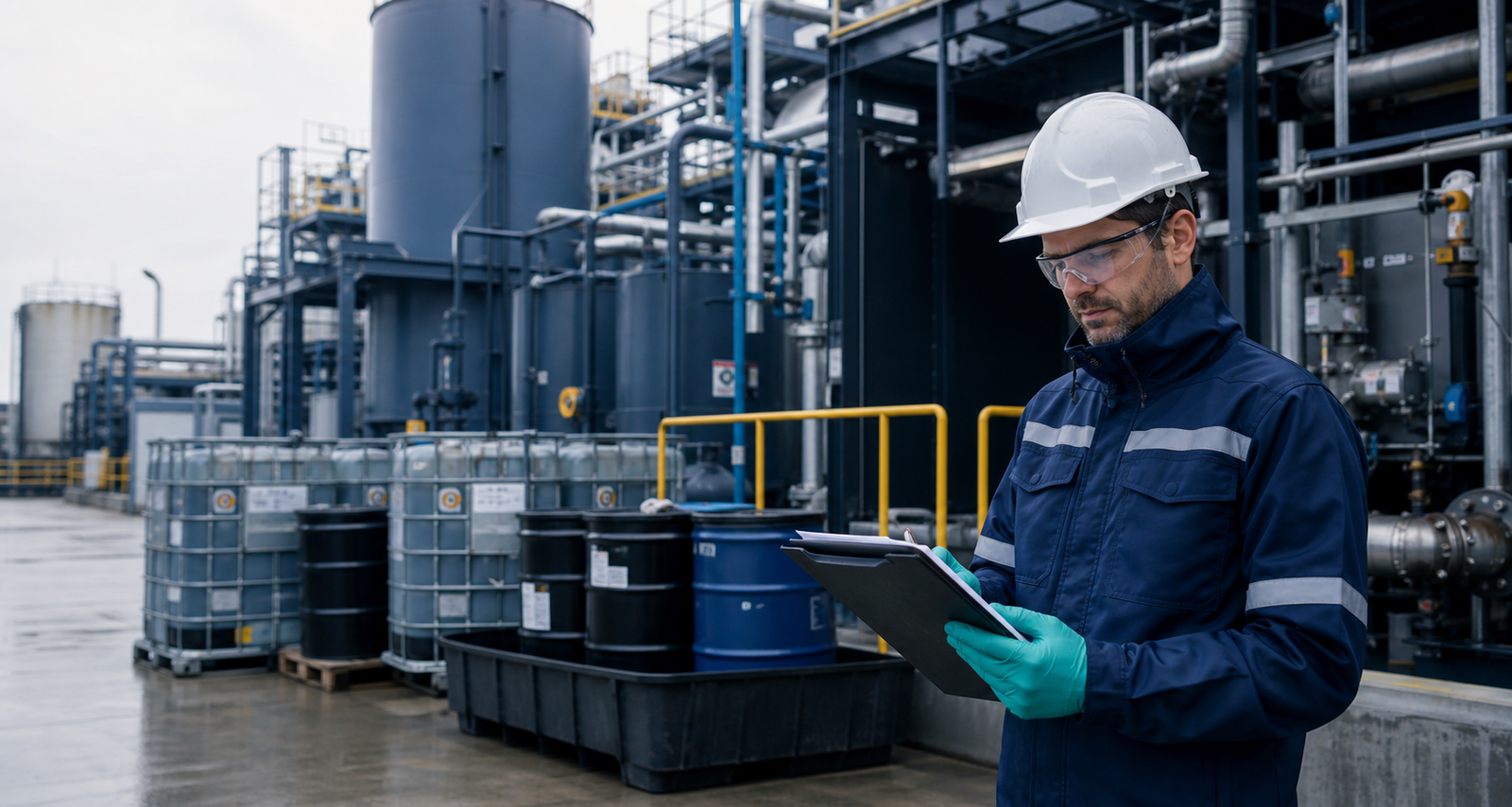 Provisional visualization of an industrial environmental compliance inspection